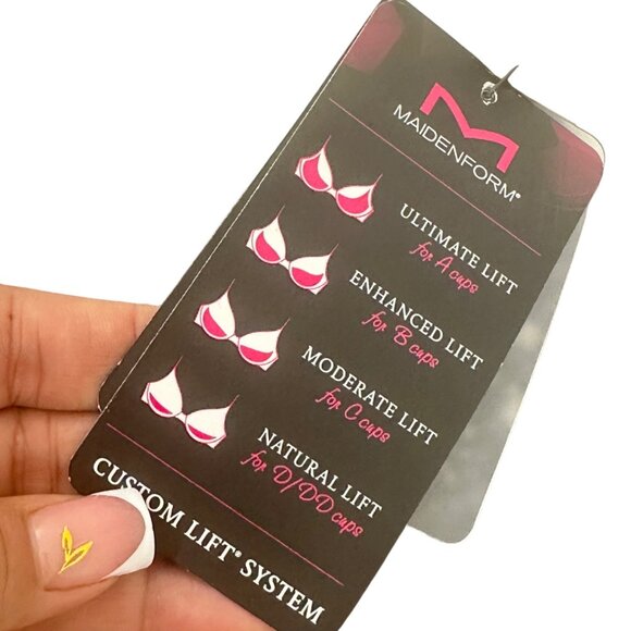 Maidenform Womens 34B Black & White Dotted Demi Coverage Push-Up Bra With Tags - Picture 4 of 11